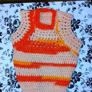 Handmade Orange and Cream Pet Clothing